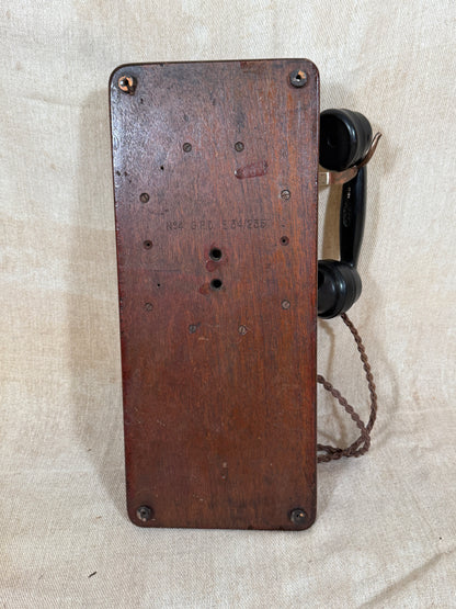 Antique Wall Mounted Wooden GPO Style Telephone with Bakelite Handset