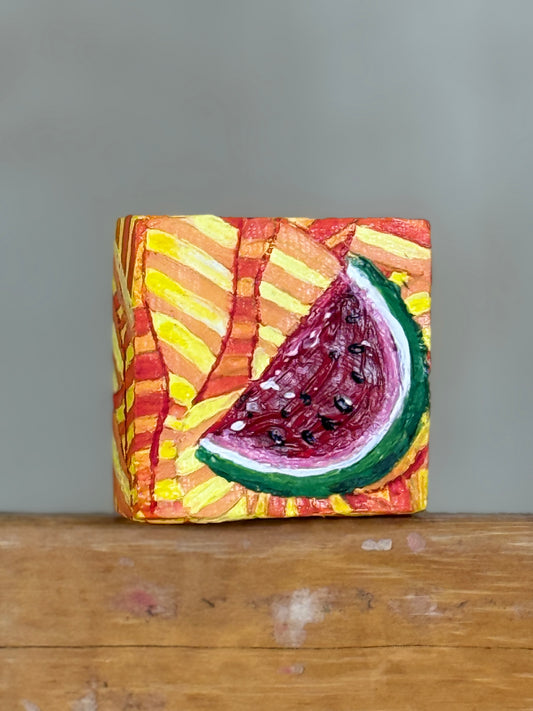 Miniature Watermelon Painting by Ashley Kay, Norwich Artist
