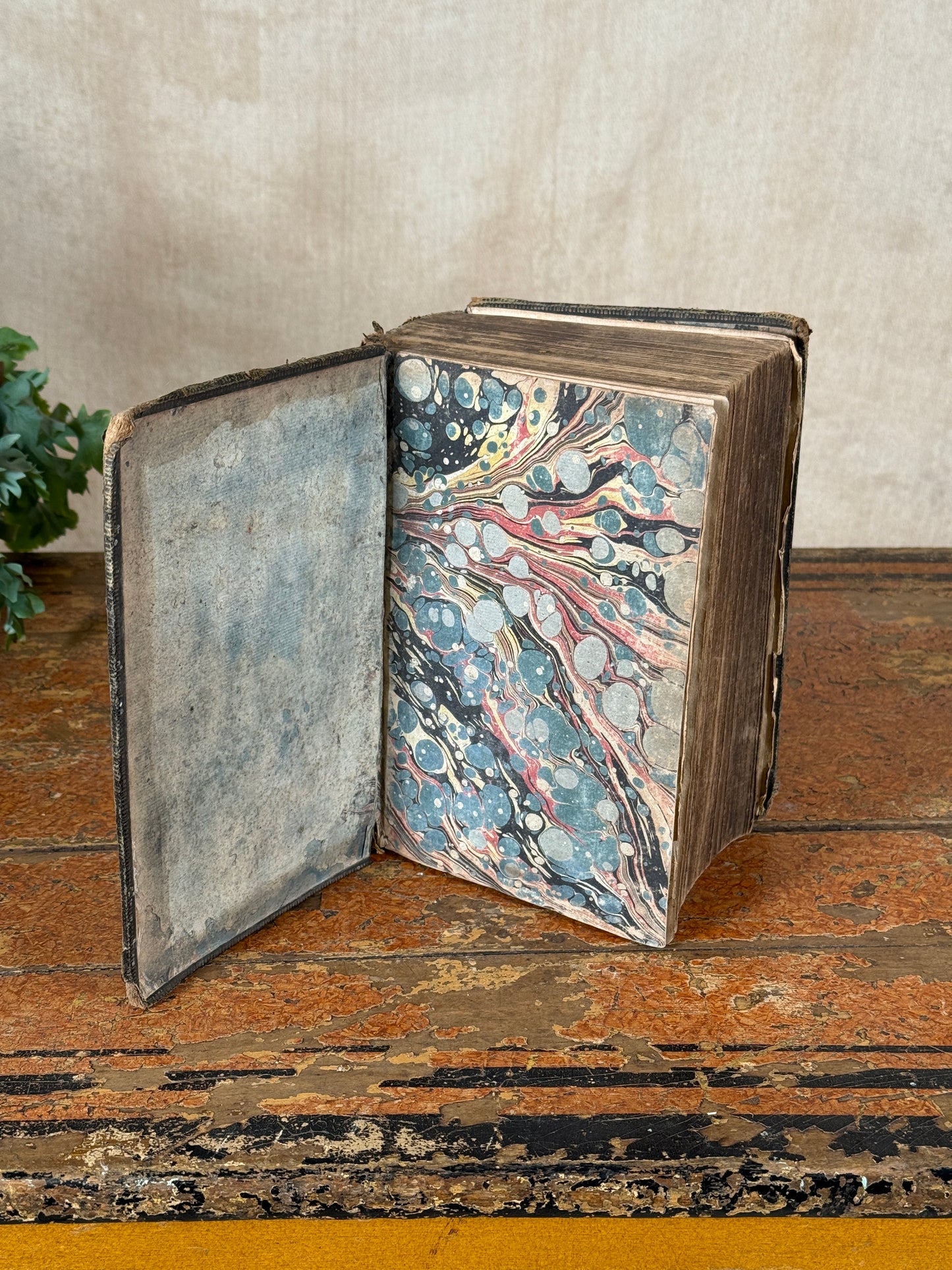hand marbled endpaper