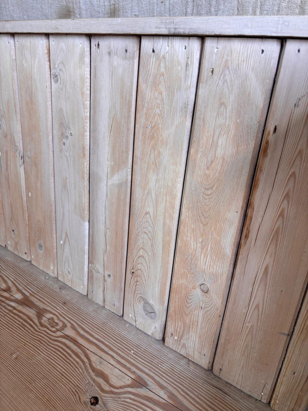 Wooden bench with horizontal planks