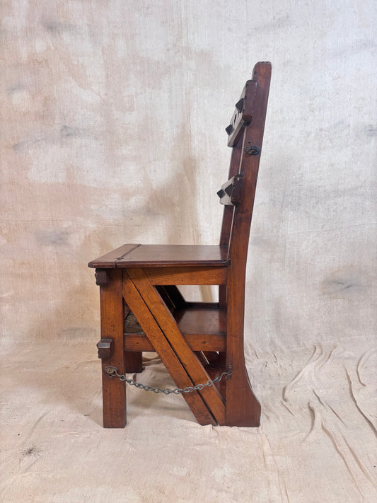 Aesthetic Movement Metamorphic Chair, Folding Library Steps
