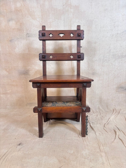 Aesthetic Movement Metamorphic Chair, Folding Library Steps