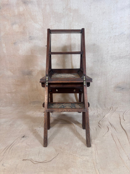 Aesthetic Movement Metamorphic Chair, Folding Library Steps
