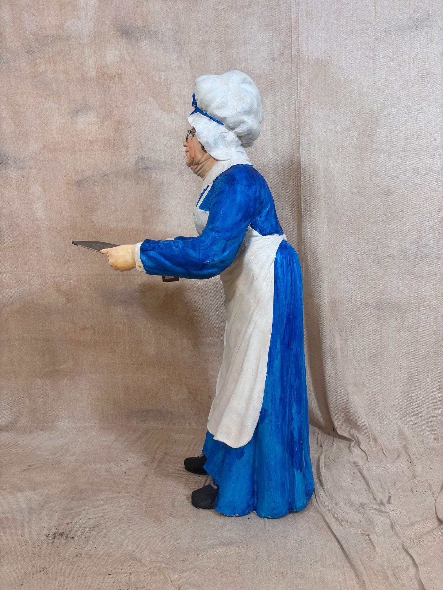 Novelty Baker Dumbwaiter Figurine with Serving Tray