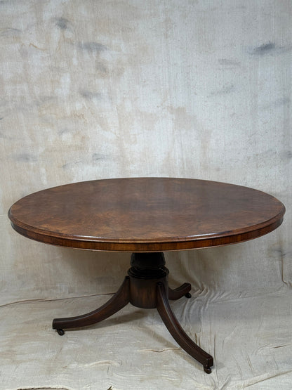 walnut Oval Pedestal Breakfast Table