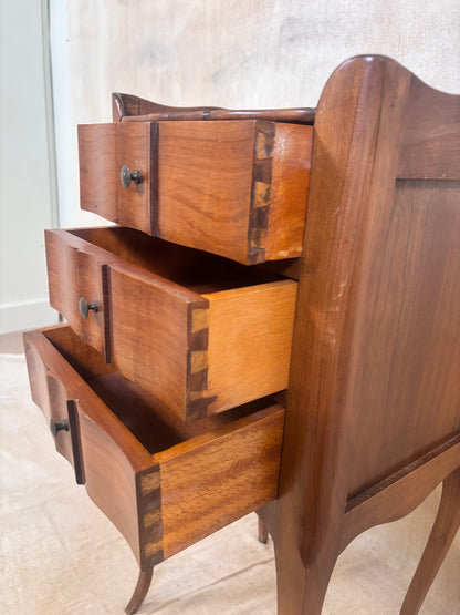 Pair of Antique French Walnut Bedside Tables 