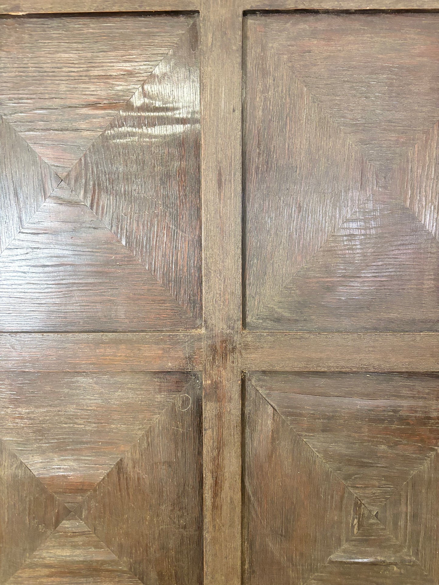 Antique Panelled Hall Stand with Brass Hooks and Umbrella Tray