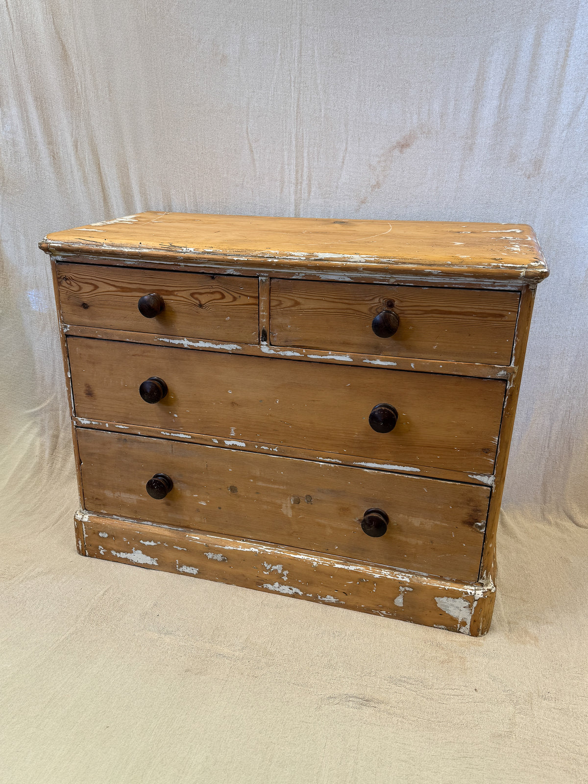 Victorian Low Pine Chest of Drawers