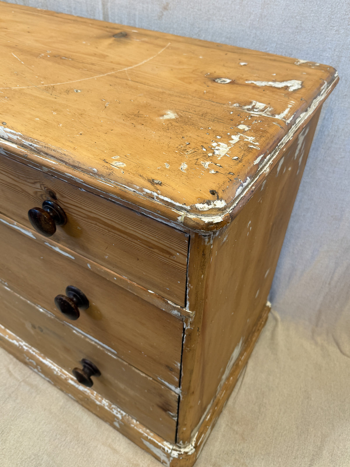 Victorian Low Pine Chest of Drawers