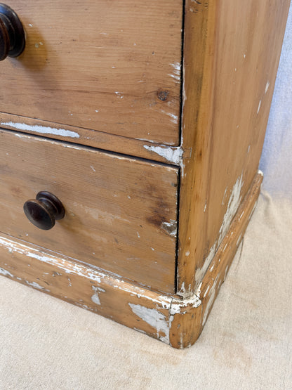 Victorian Low Pine Chest of Drawers