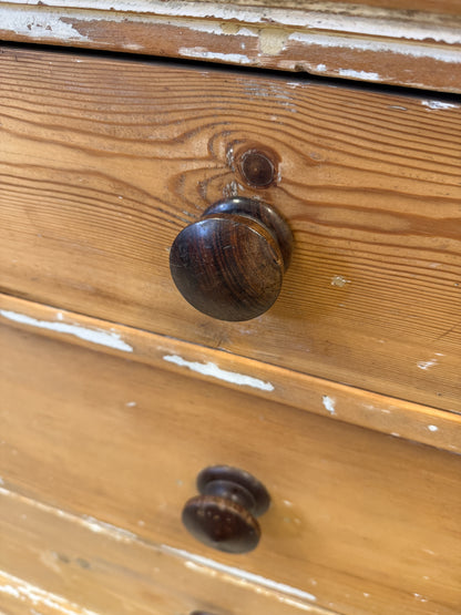 Victorian Low Pine Chest of Drawers