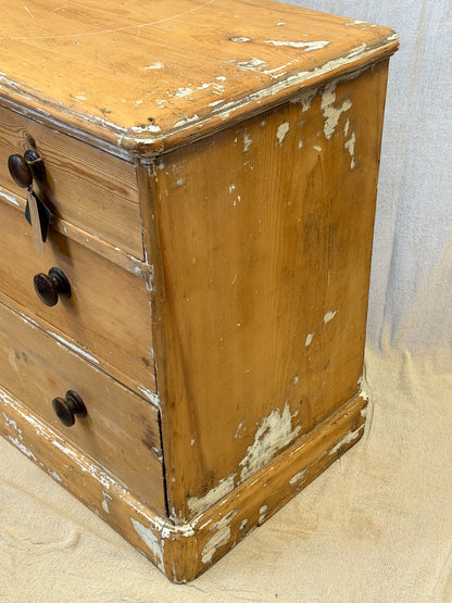 Victorian Low Pine Chest of Drawers