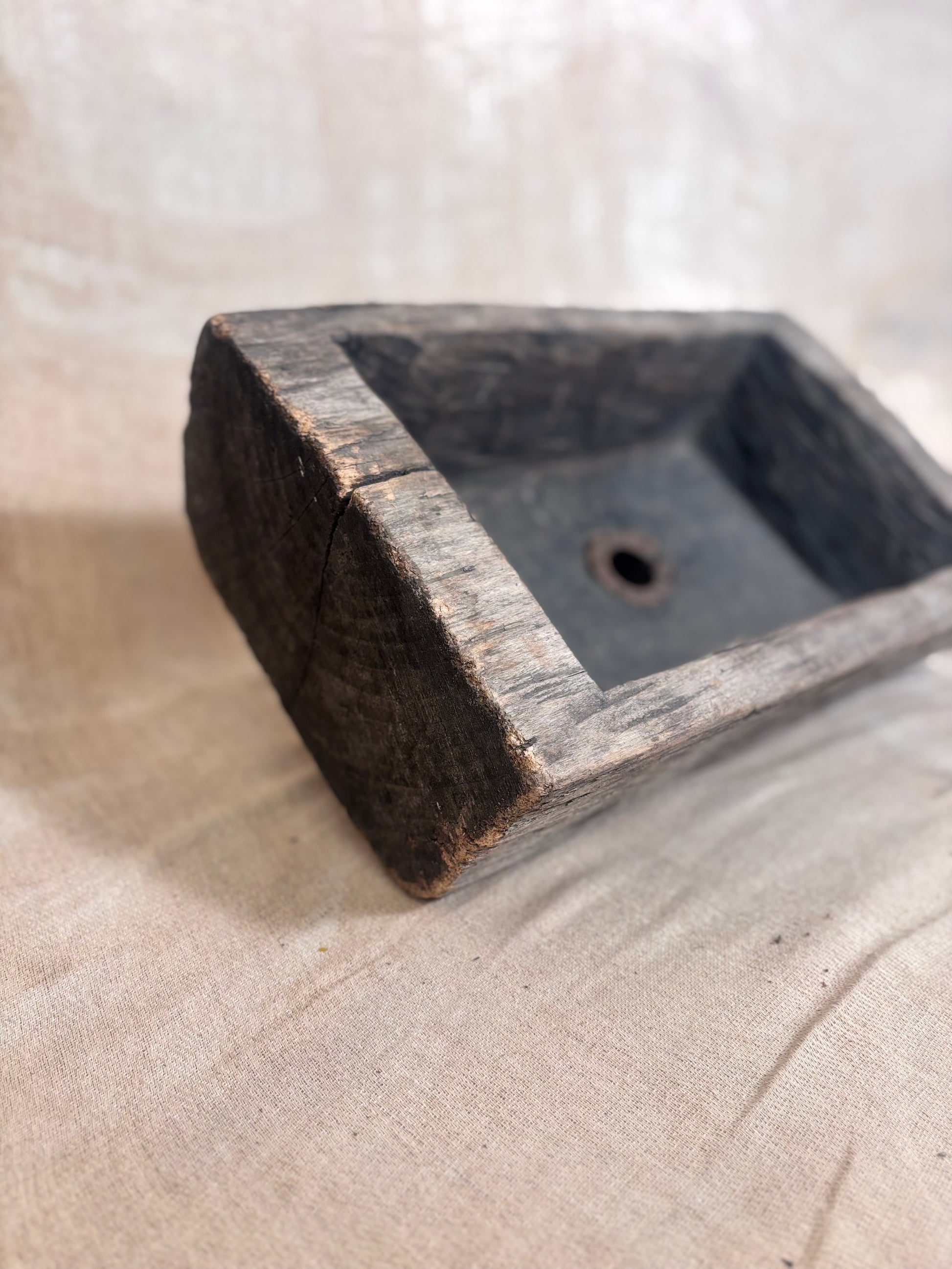 Primitive Hungarian Carved Wooden Trough Sink