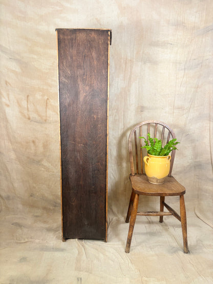 Rustic Pine Bookshelf with Seven Shelves