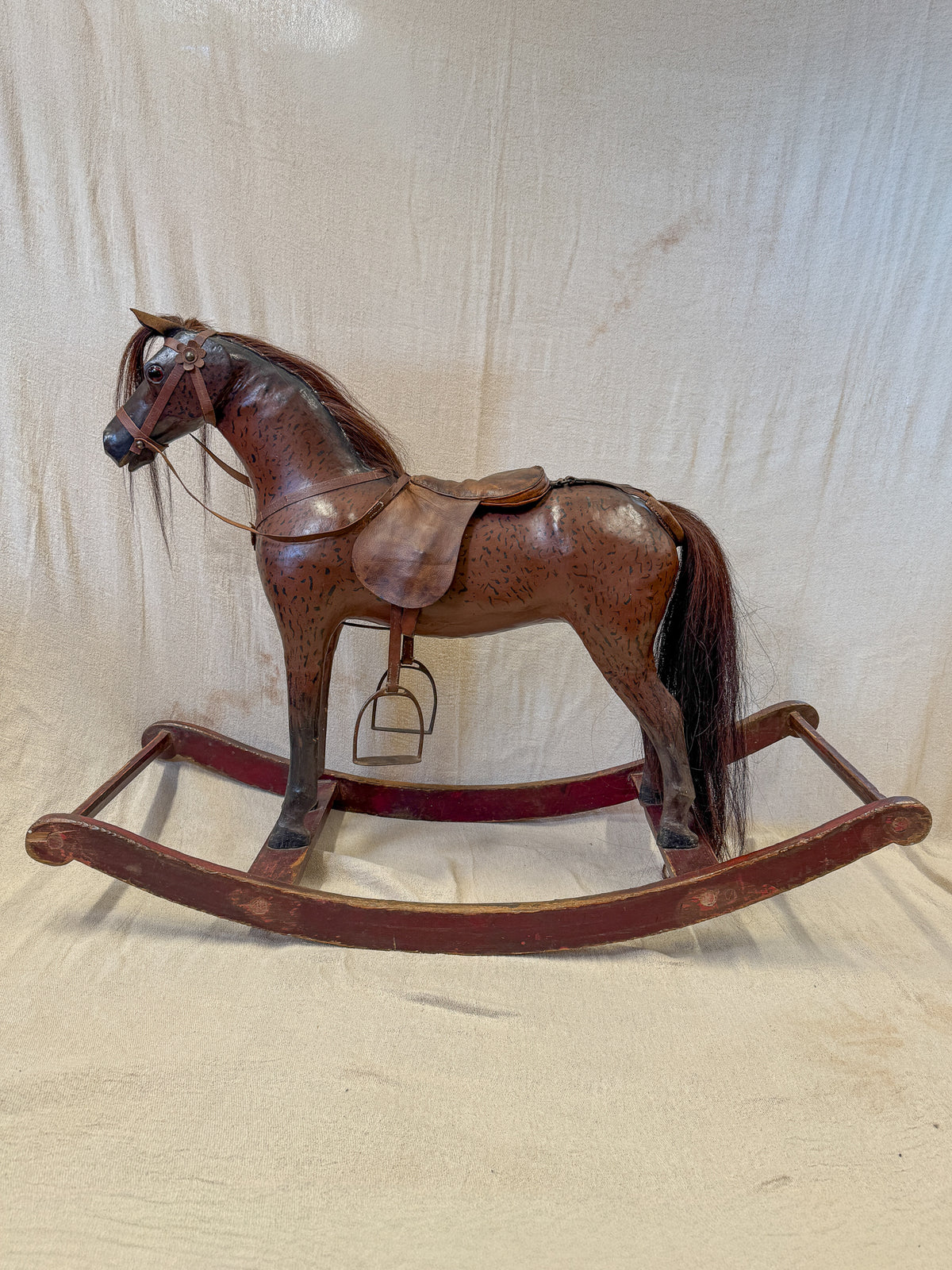 Victorian Leather Rocking Horse