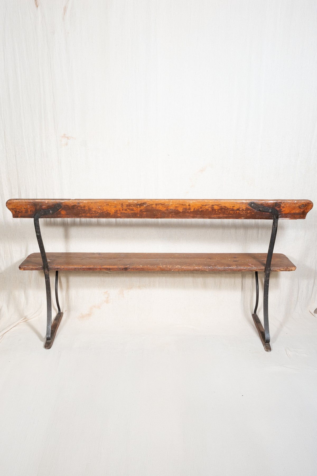 Vintage Bench pine and cast iron
