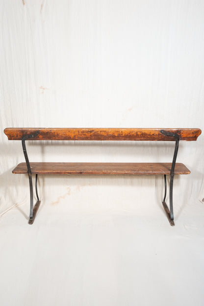 Vintage Bench pine and cast iron
