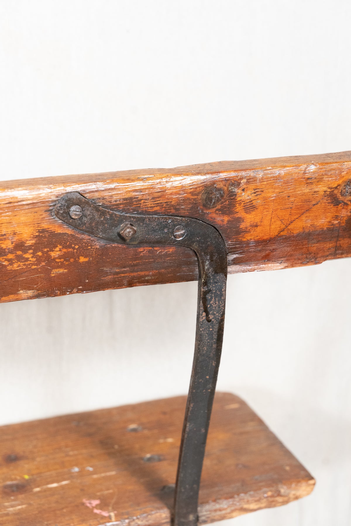 Vintage Bench pine and cast iron
