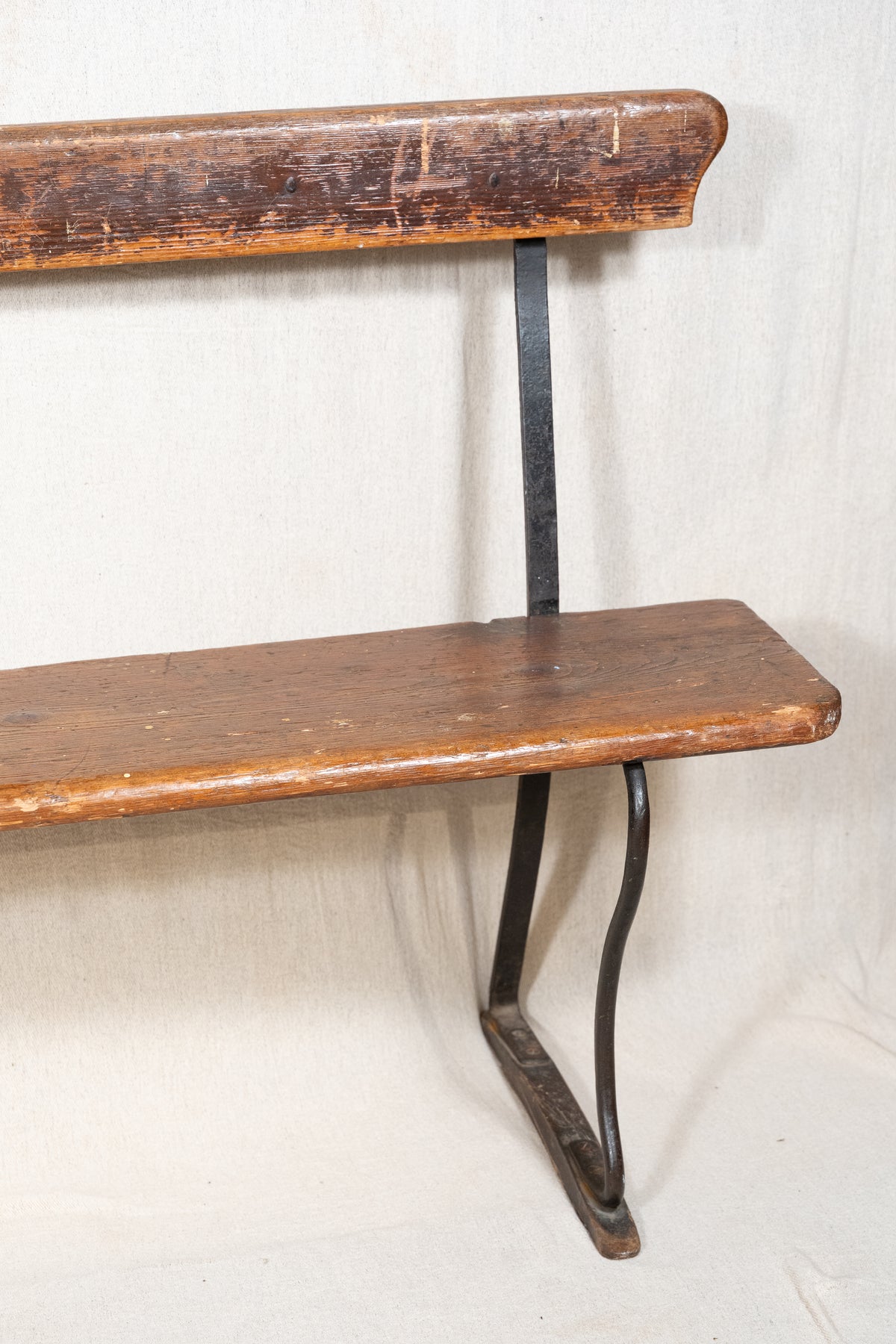 Vintage Bench pine and cast iron
