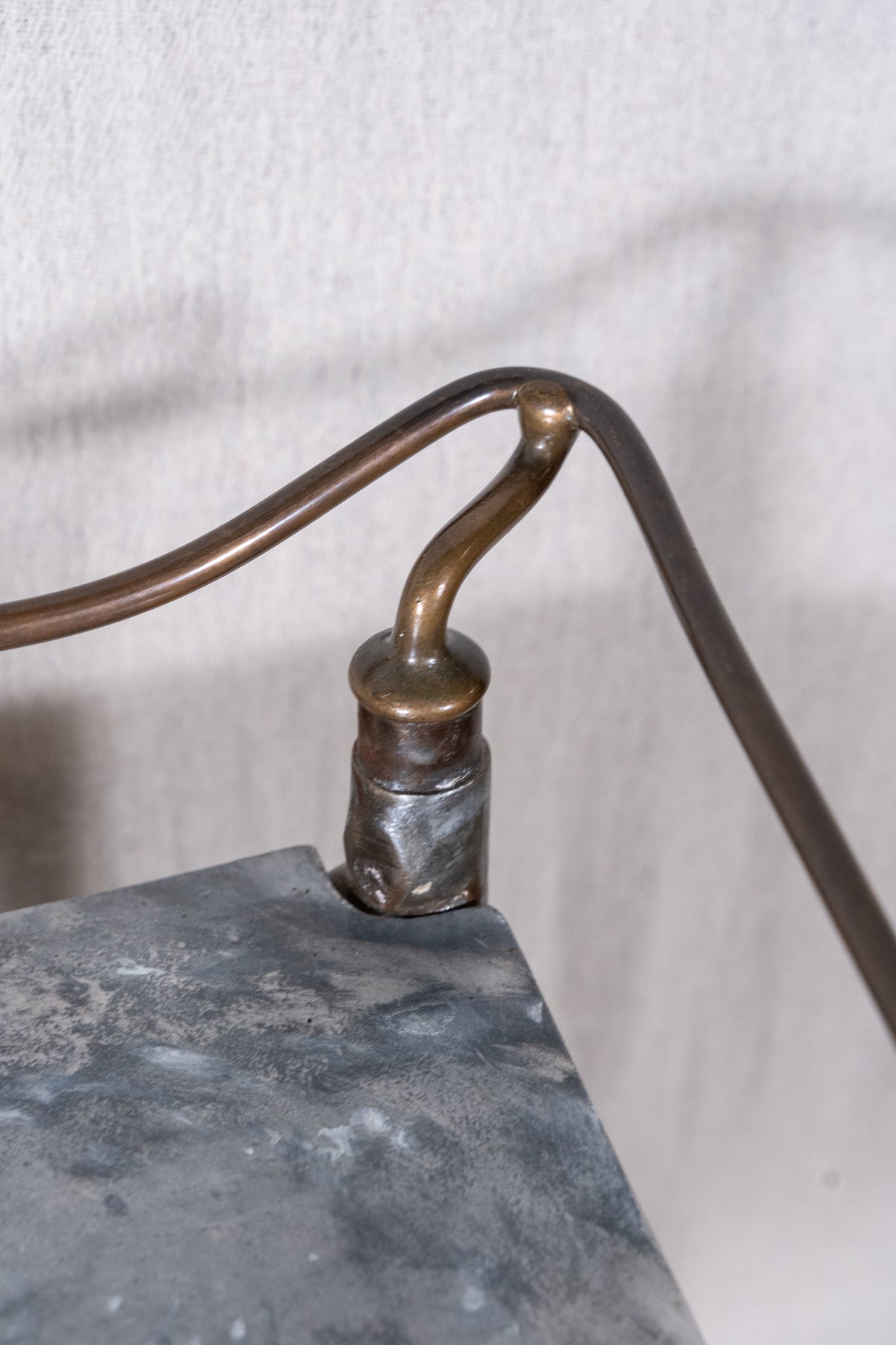 Vintage British medical trolley dating from the 1920s to 1940s, with tiered galvanised metal shelves, tubular steel frame and original swivel castors.