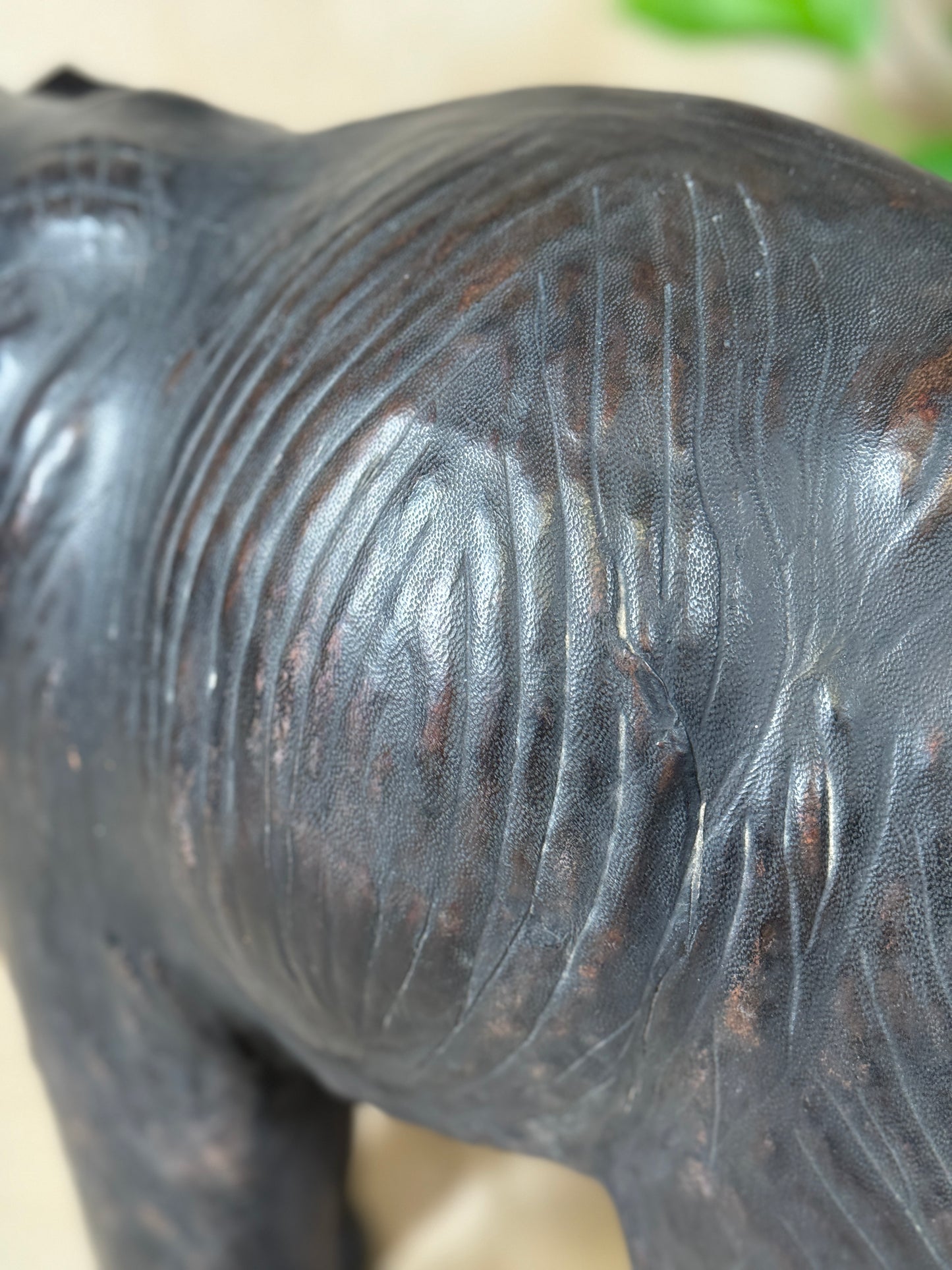 Large vintage leather elephant. 
