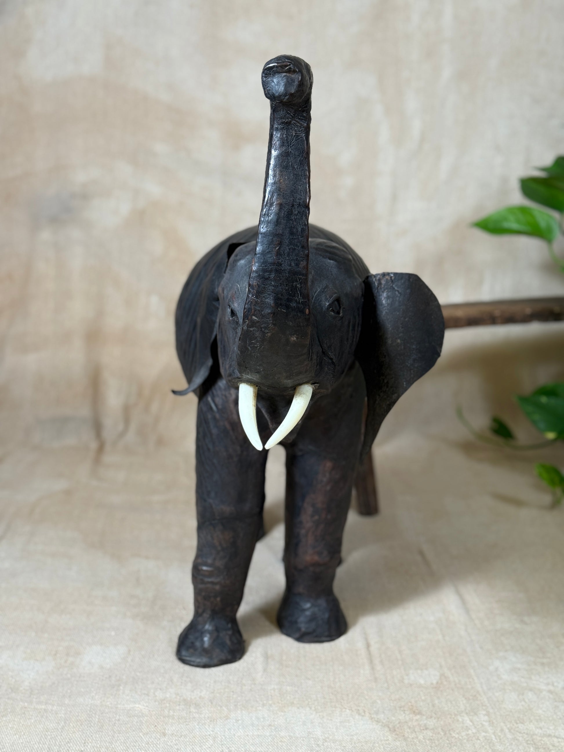 Large vintage leather elephant. 