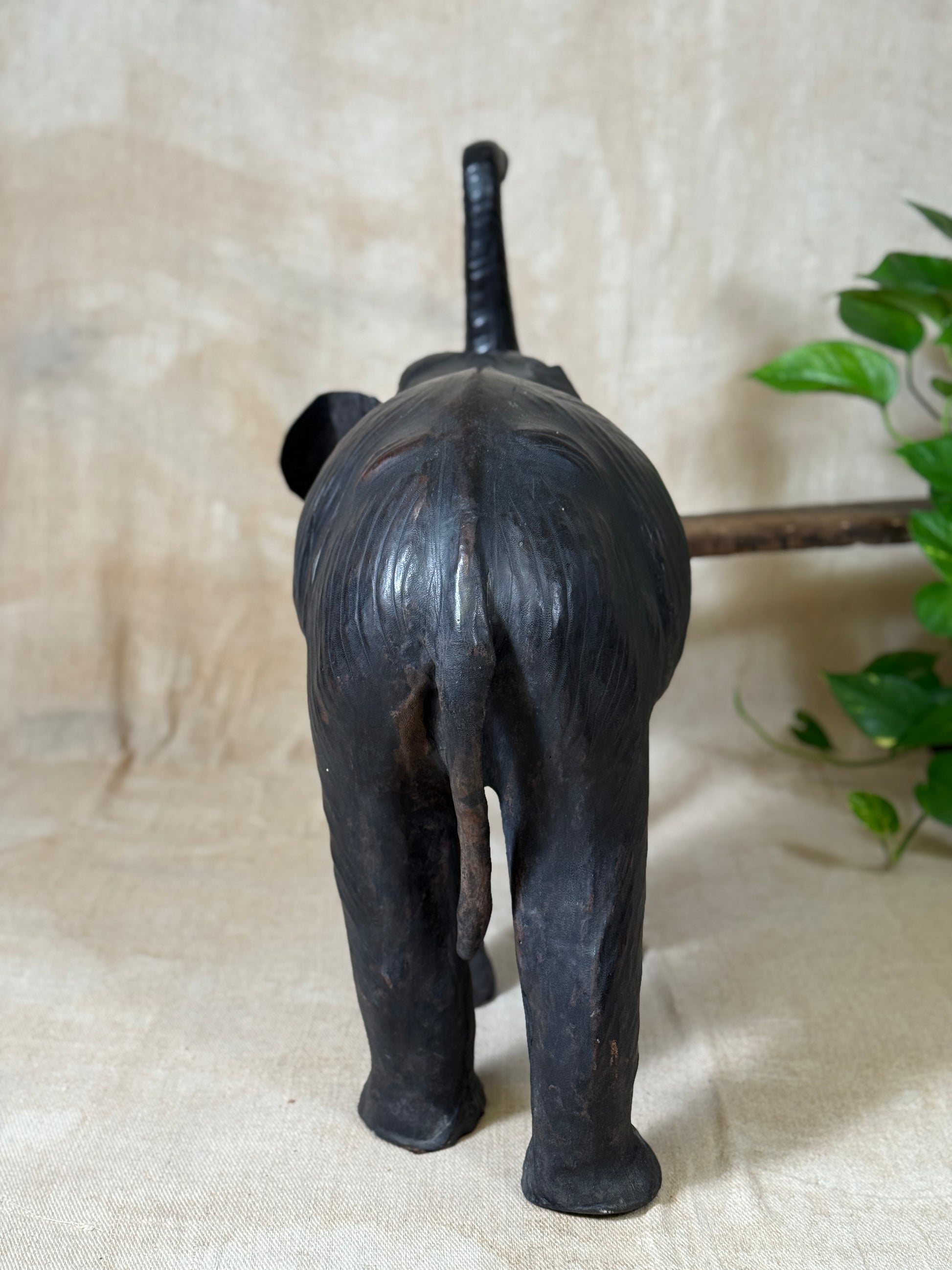 Large vintage leather elephant. 