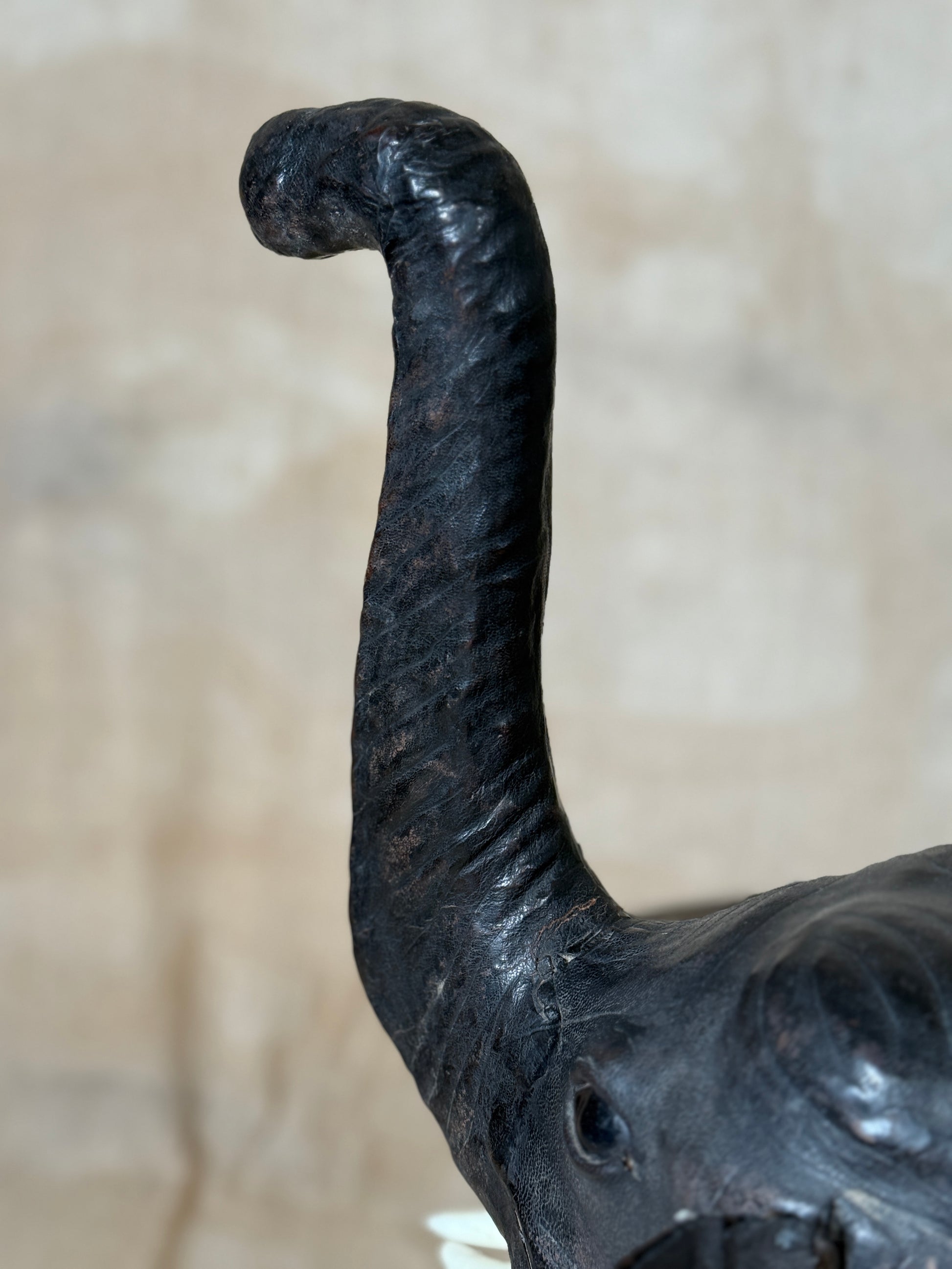 Large vintage leather elephant. 