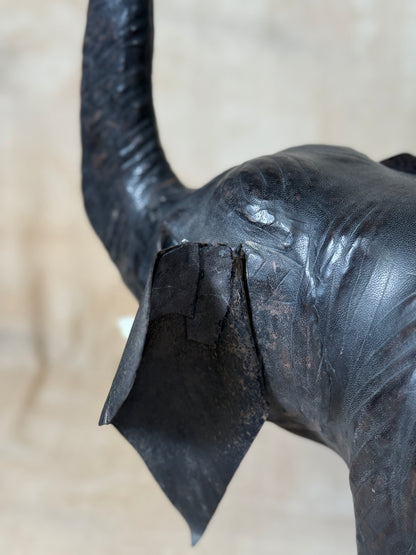 Large vintage leather elephant. 