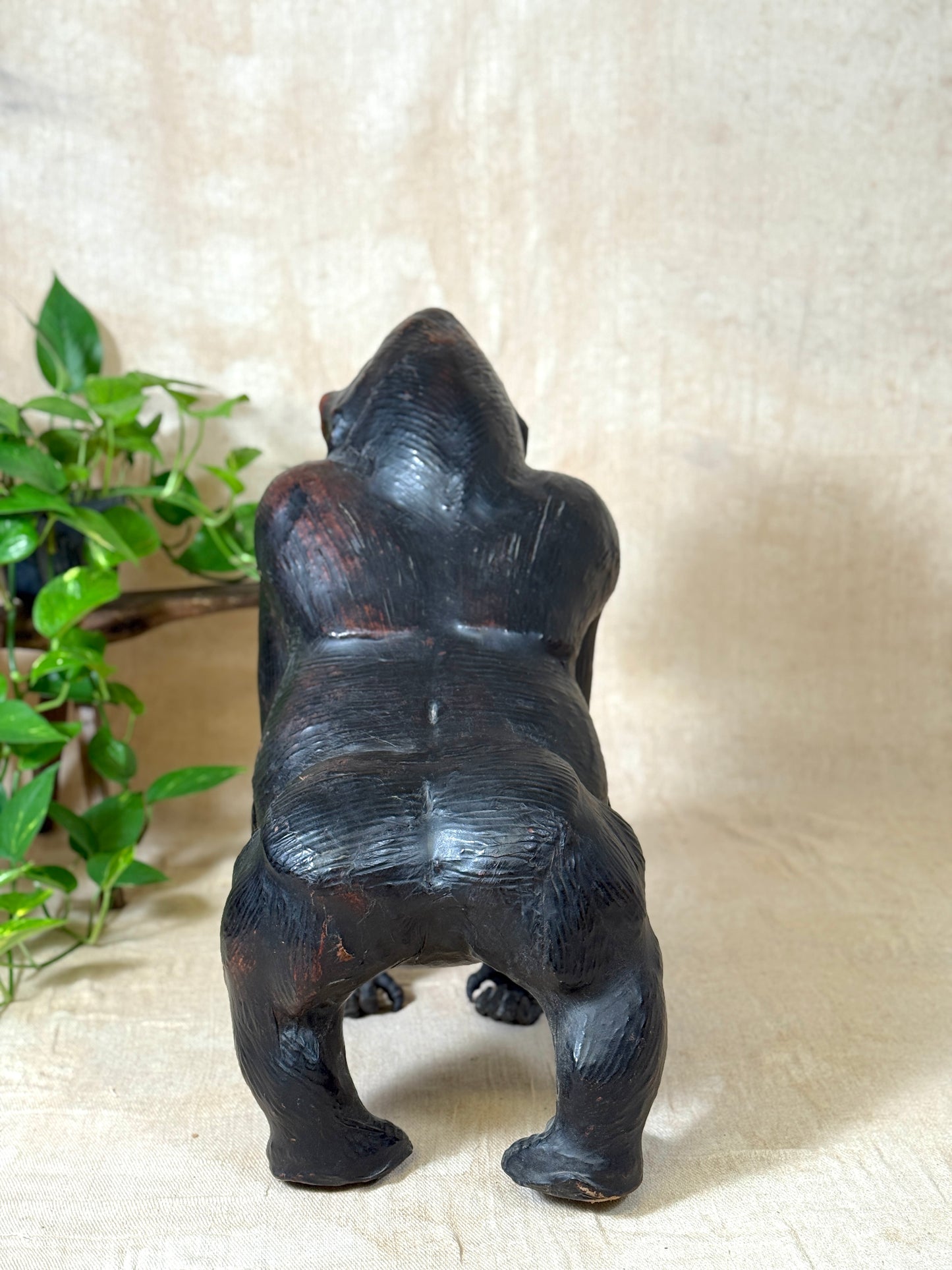 Large vintage leather Gorilla. 