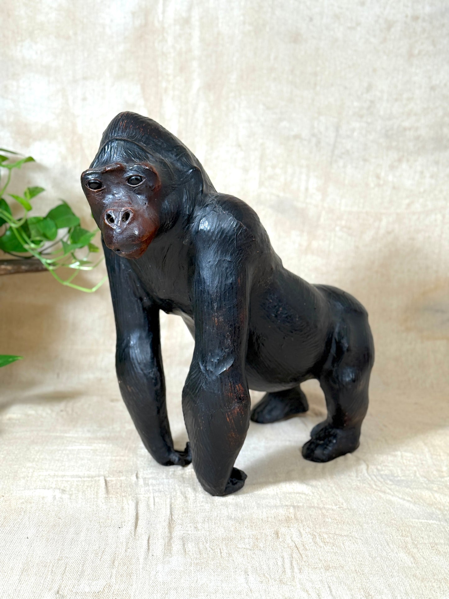Large vintage leather Gorilla. 