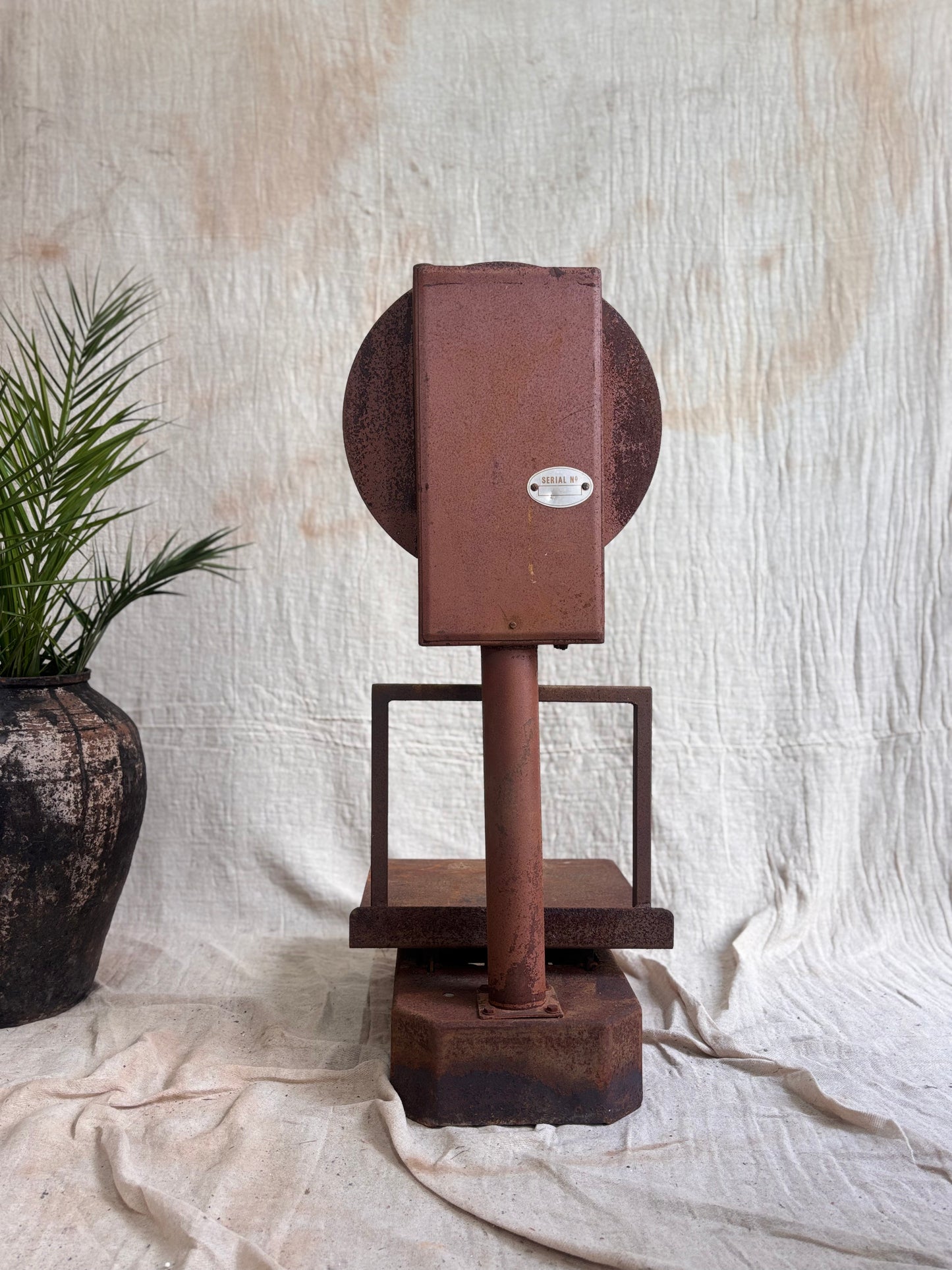 the back of a Rusty Vintage Platform Scale 