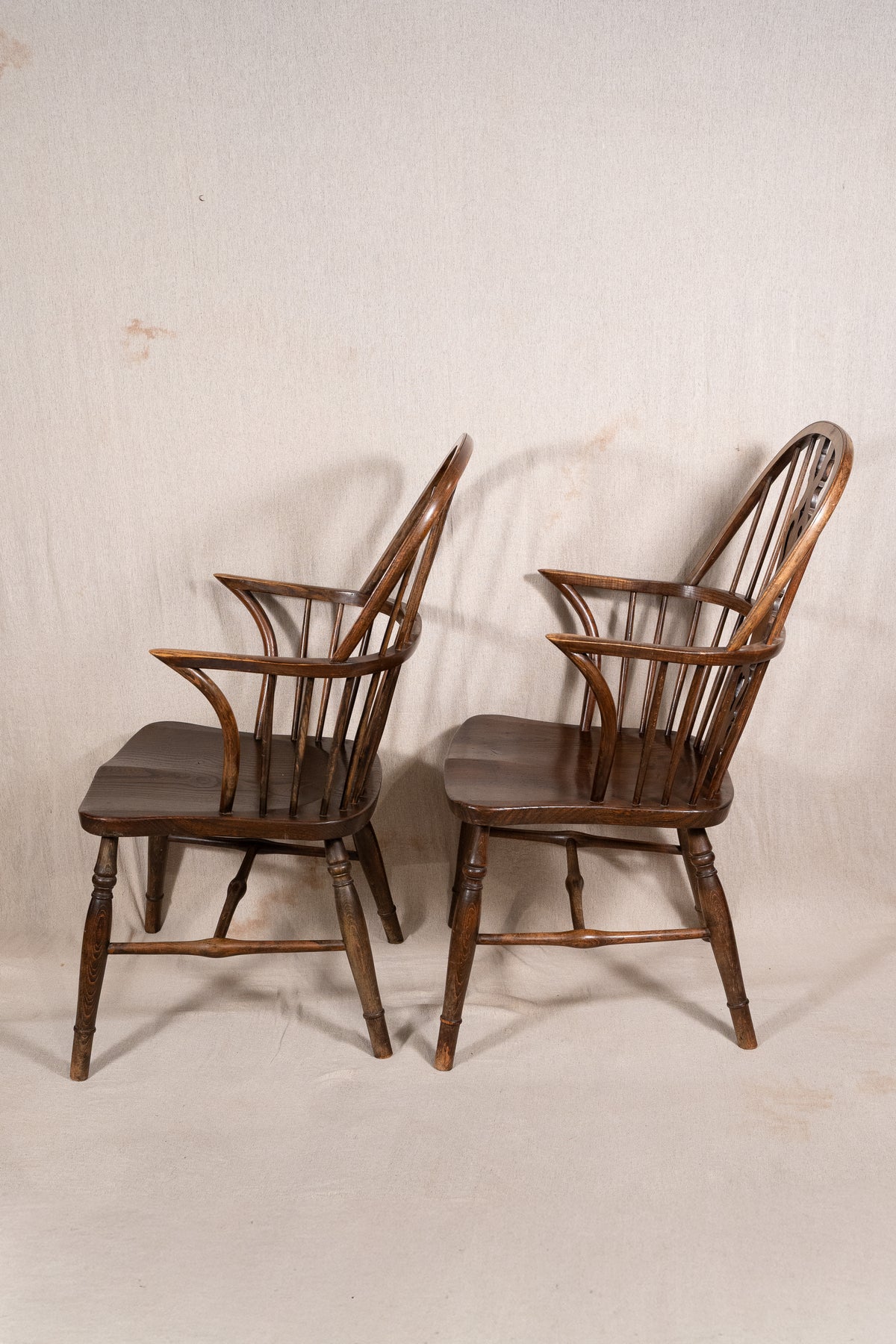 Windsor Chairs, Elm and Yew, Pair