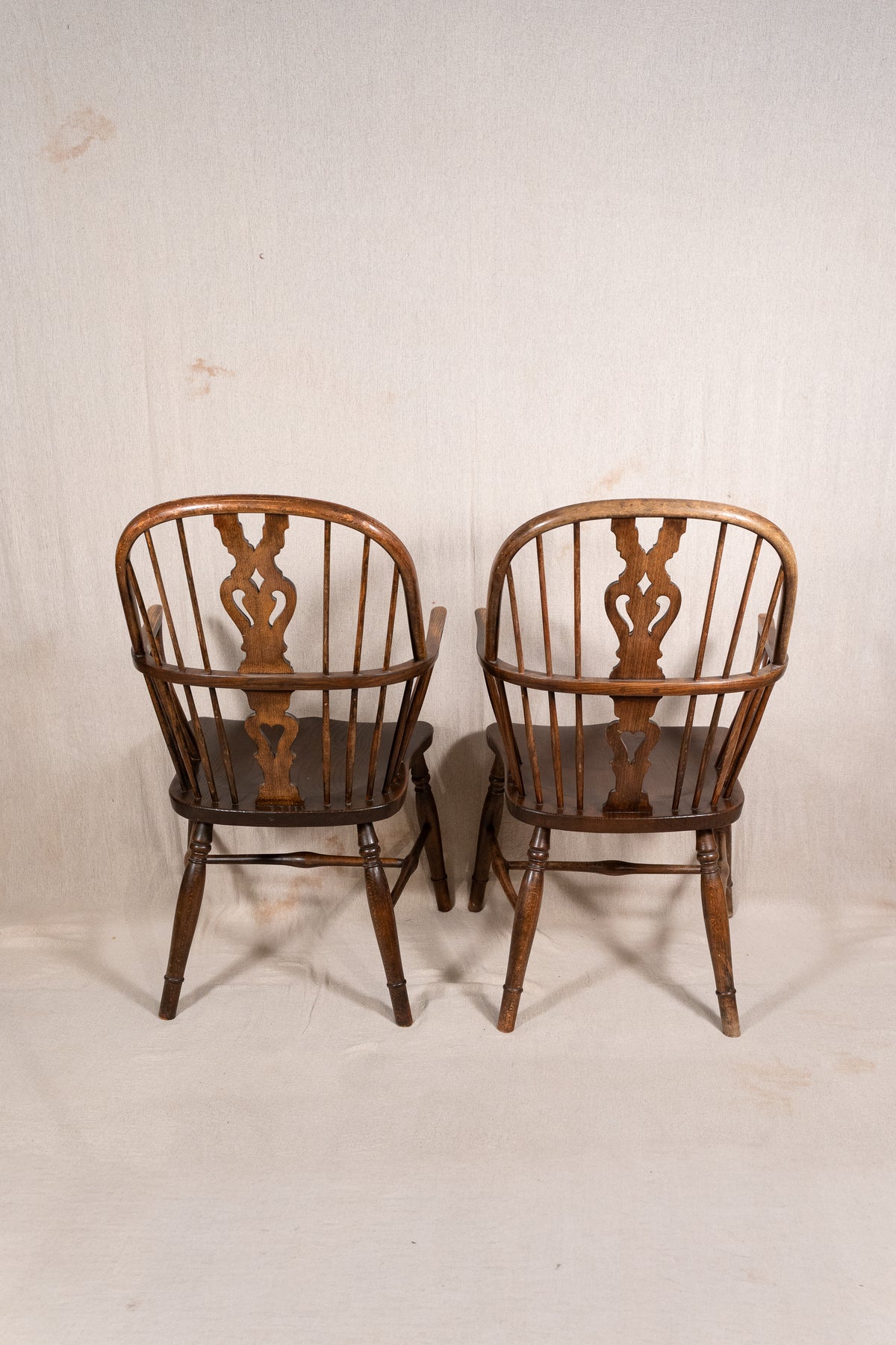 Windsor Chairs, Elm and Yew, Pair