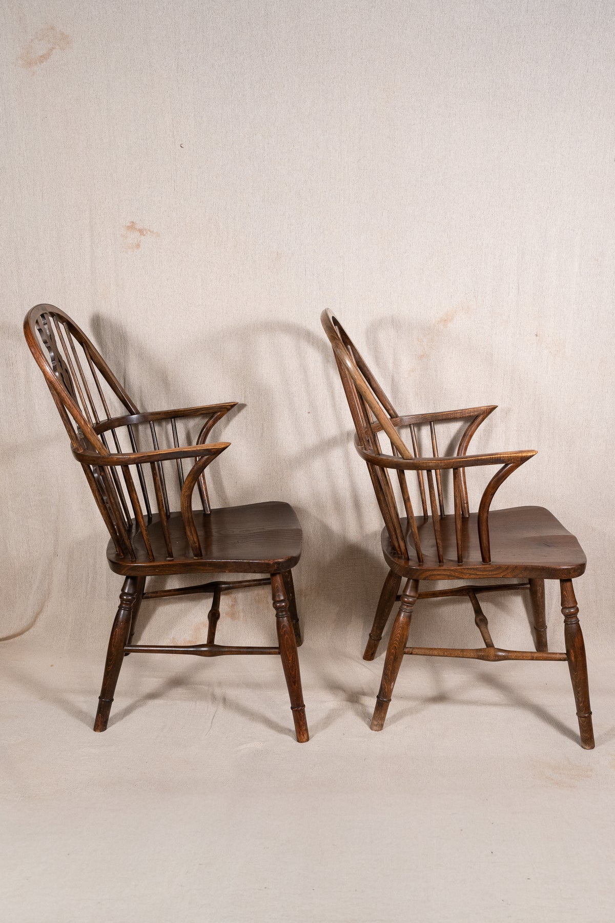 Windsor Chairs, Elm and Yew, Pair