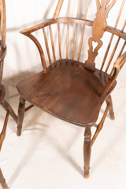 Windsor Chairs, Elm and Yew, Pair