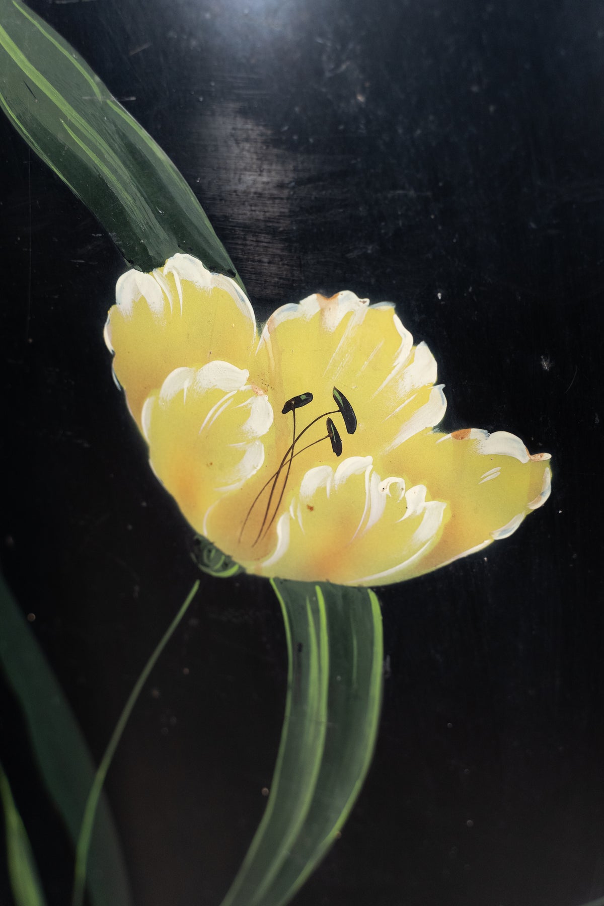Art Nouveau hand painted folding screen Tulip