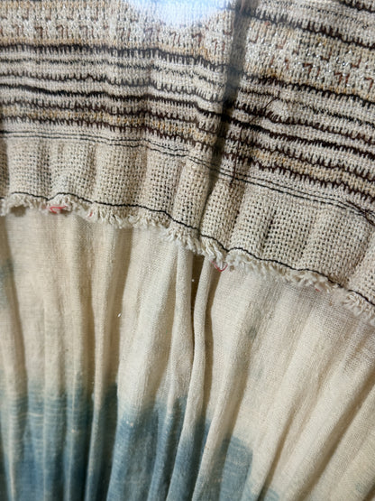 framed antique Miao tribal skirt