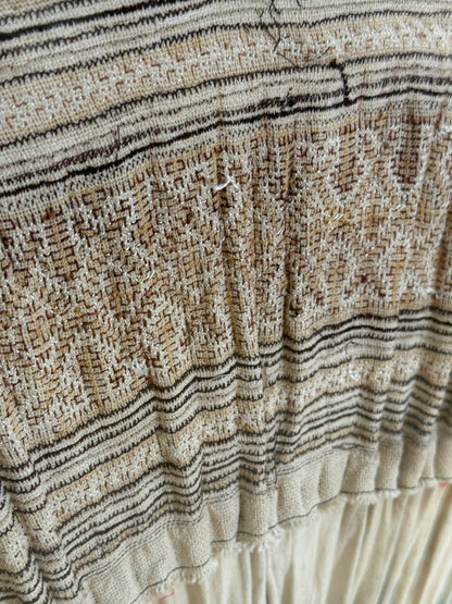 framed antique Miao tribal skirt