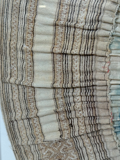 framed antique Miao tribal skirt