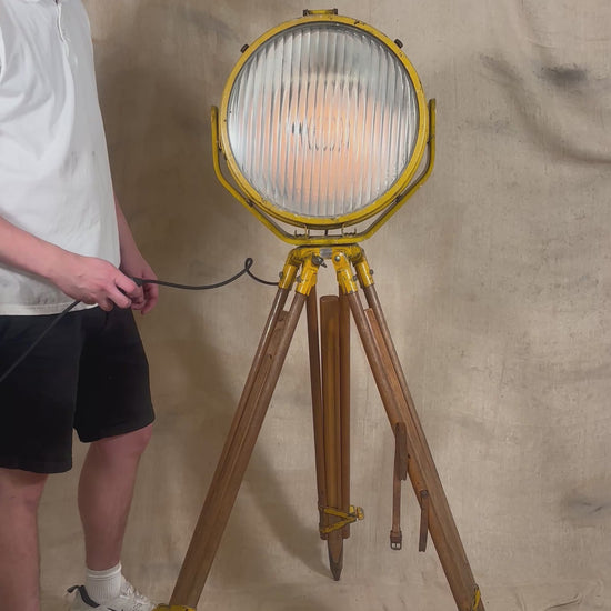 Vintage Industrial Searchlight Floor Lamp