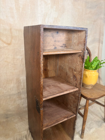 Vintage Rustic Wooden Shelving Unit Repurposed Antique Trunk Storage Cabinet
