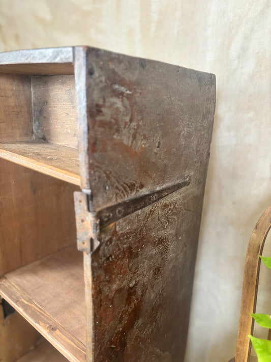 Vintage Rustic Wooden Shelving Unit Repurposed Antique Trunk Storage Cabinet
