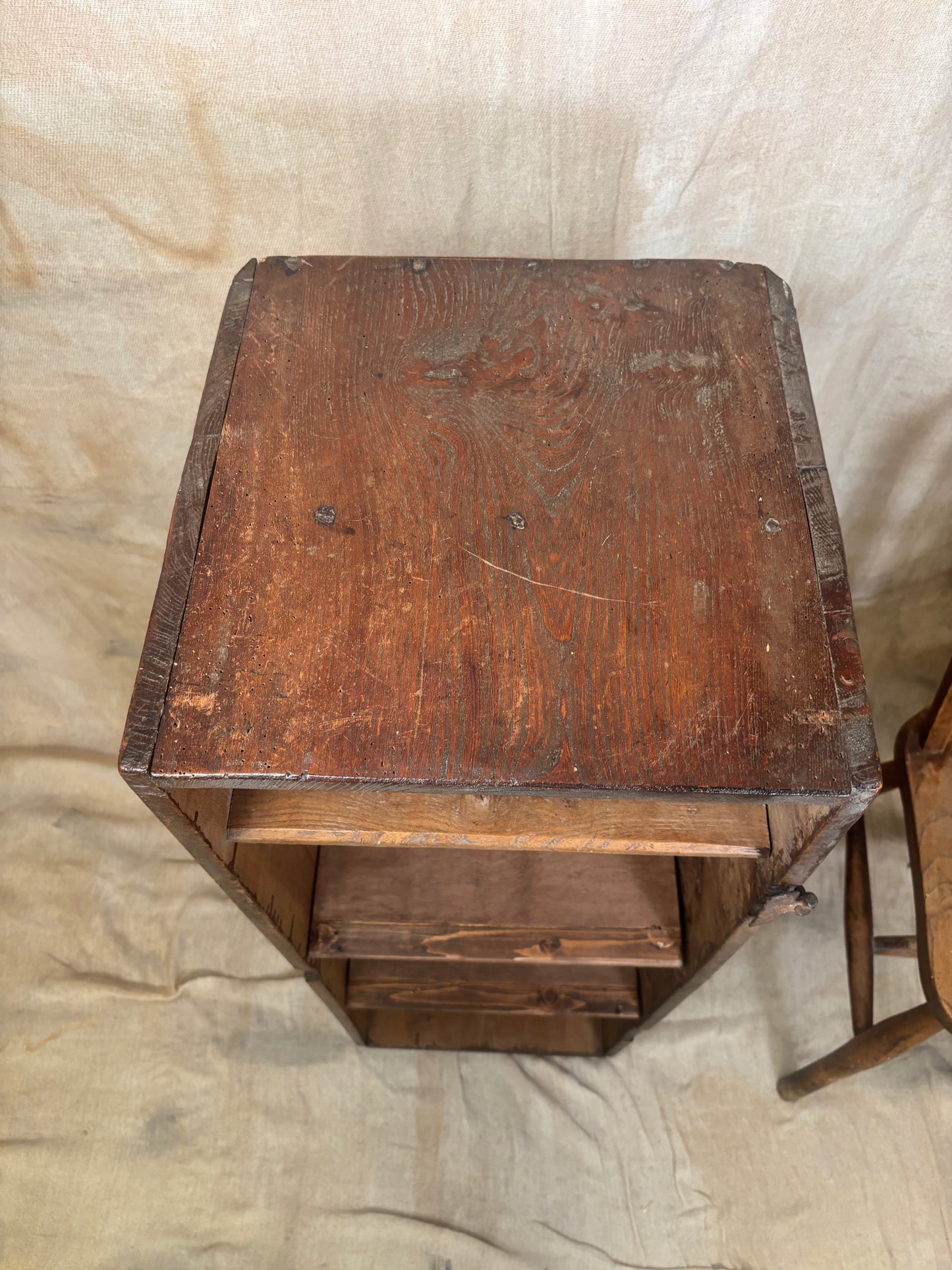 Vintage Rustic Wooden Shelving Unit Repurposed Antique Trunk Storage Cabinet