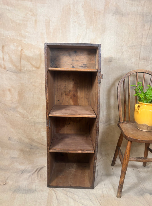 Vintage Rustic Wooden Shelving Unit Repurposed Antique Trunk Storage Cabinet