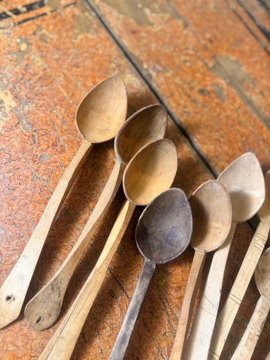 Rustic Whittled Hand Carved Wooden Spoon